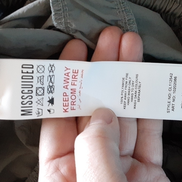 Misguided elastic waist cuffed but slouch Festival pants size 4 greenish brown - Picture 8 of 8